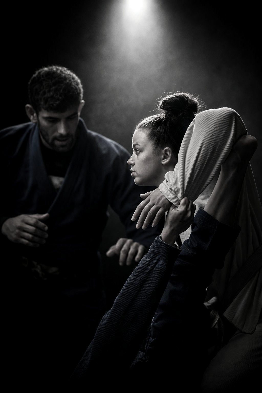 Women training jiu-jitsu together